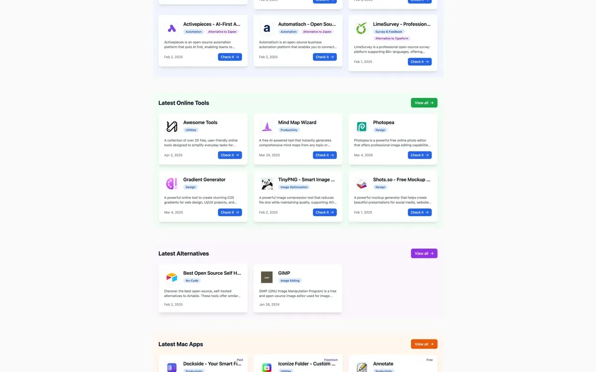 Captură site ToolHunt.net